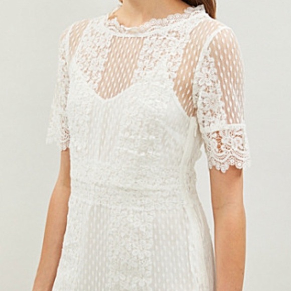Maje NWOT Revanta White Lace Dress SZ 2 Daisy Short Mini - Picture 4 of 16